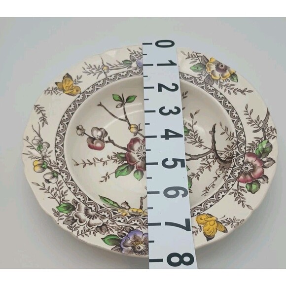 Vtg Alfred Meakin Medway Rimmed Soup Bowl 8" Floral Transferware - Picture 6 of 8